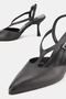 Women's Black Genuine Natural Leather 35-41 Size Heel-Style Open Back Shoes - 3