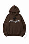 Unisex Soft Textured Contact Printed Design Oversize 3 Thread Hoodie Sweatshirt