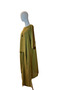 Women's Oil Green Sequin Pocket Asymmetrical Linen Textured Two-Piece Set - Flowy Pants Set - 4