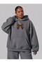 3 Yarn Combed Cotton Ribbon Leopard Pattern Printed Large Size Unisex Sweatshirt Mq1