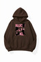 Unisex Soft Textured Cat Chaos Printed Design Oversize 3 Thread Hoodie Sweatshirt
