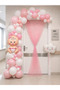 Baby Girl Hospital Release Decoration Set Pink White Balloon Chain Door Ornament Tulle Baby Cloud Foil Balloon Birth Room Decor