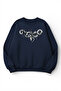 Unisex Soft Textured Snake Tribal Printed Design Oversize 3 Thread Crew Neck Sweatshirt