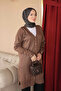 Dark Mink Buttoned Cold Yarn Knitwear Cardigan - 4