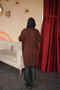 Brown Crew Neck Mercerized Loose Knitwear Tunic with Cufflinks - 5