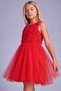 Girls' 3D Floral Detailed Tulle Evening Gown - Special Occasion and Birthday Dress