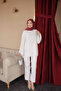 White Piping Buttoned Kimono - 3