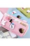 Kawaii Pink Multi-Compartment Pencil Case – Large Capacity Zippered Organizer Pen Holder (Ornaments on Top Not Included) - 4