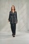 Women's Kimono Satin Dressing Gown and Long Pajama Set Peony & Belted Piping Stylish Home Wear Set Nightgown Set - 5