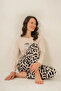 Women's Pajama Set, Combed Modal, 50% Cotton 50% Modal, Round Neck, with Pockets, Better Than Yesterday Printed - 5