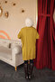 Dark Oil Green Crew Neck Mercerized Loose Knitwear Tunic with Cufflinks - 6