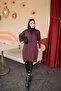 Plum Collar Embroidered Cold Yarn Knitwear Cardigan - 2