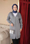 Gray Buttoned Cold Thread Knitwear Cardigan - 4