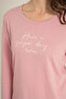 Women's Pajama Set, Combed Modal, 50% Cotton 50% Modal, Round Neck, with Pockets, Have a Super Day Printed - 2