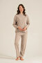 Women's Pajama Set, Combed Modal, Seasonal Fabric, 50% Cotton 50% Modal, Round Neck, Double Pockets - 7