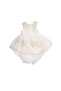 Girl's Ecru Bow Tulle Dress