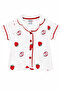 Baby Girl White Red Strawberry Printed Muslin Pajama Set - 3