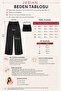 Women's Black Elastic Waist Textured Wide Leg Comfortable Cut Pants with Pockets - 7