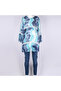 Blue Indigo Patterned Chiffon Maternity Tunic