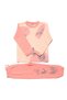 Girl's Salmon Pink Butterfly Printed Pajamas Set of 2 - 2