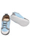Baby Boy Blue White N Embroidered Shoes - 2