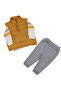 Baby Boy Yellow Gray Inflatable Vest with Closed Front Pockets 3-Piece Set