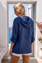 Navy Blue Hooded Long Sleeve Buttoned Pocketed Slim Washed Hem Tie Casual Woven Jacket 74 55 - 8