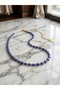 Handmade Blue Glass Evil Eye Beaded Necklace, Gold Dorika Minimal Evil Eye Bead - 3