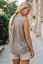Italian Mink Hakim Collar Sleeveless Buttoned Sequined Embroidered Casual Long Back Woven Blouse 60 61 - 8