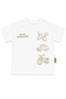 Boy's White Beige Car and Airplane Patterned Muslin Hat and Shorts 3-Piece Set - 3