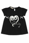 Baby Girl Black and White Lovely Lettered Floral Patterned Tights and Bandana 2-Piece Set - 3