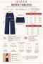 Women's Navy Blue Elastic Waist Pocketed Wide Leg Comfortable Cut Pants - 7