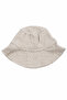 Baby Boy Ecru Beige Striped Muslin Jumpsuit with Pockets and Hat - 3