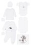 Baby Boy Natural 100% Cotton Ecru Gray Flying Balloon Embroidered 10 Piece Hospital Discharge Set