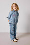 Hello Kitty Embroidered Barrel Fit Blue Baby Girl Jean Pants I1183A5/Nm28 - 2