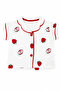 Baby Girl White Red Strawberry Printed Muslin Shorts Pajama Set - 2