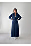 Modal Fabric High Collar Double Pocket Gathered Skirt Suit - 2