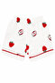 Baby Girl White Red Strawberry Printed Muslin Shorts Pajama Set - 3