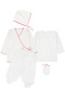 Baby Girl Ecru Pink Ribbed 5-Piece Underwear Set 0-3 Months