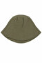 Boy's Beige Khaki Green Star Embroidered Hat and Muslin Shorts 3-Piece Set - 5