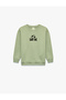 Football Themed Embroidered Long Sleeve Crew Neck Cotton Sweatshirt - 5