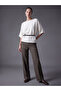 Brown High Waist Patterned Women's Trousers - 2
