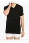 Tutku-Men's Black Ribbed V-Neck Undershirt 107 New Season 3 Piece Economic Package - 2