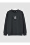 Ozmarka New Season Anthracite Printed Oversize Women's Sweatshirt - 6