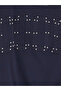 Özmarka New Season Anthracite Boat Neck Embroidered Oversize Women's Sweatshirt - 6