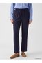 Vizyon New Season Navy Blue Wide Leg Women's Trousers with Elastic Waist - 2