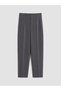 Özmarka New Season Gray Slim Fit Women's Pleated Fabric Trousers - 4