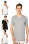 Tutku-Men's V-Neck Ribbed Fabric Half Sleeve Undershirt 6 Pieces