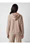 Vizyon New Season Brown Soft Touch Stone Women's Zippered Sweatshirt - 4