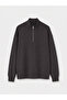 Ozmarka New Season Anthracite High Collar Soft Touch Women's Sweatshirt - 5